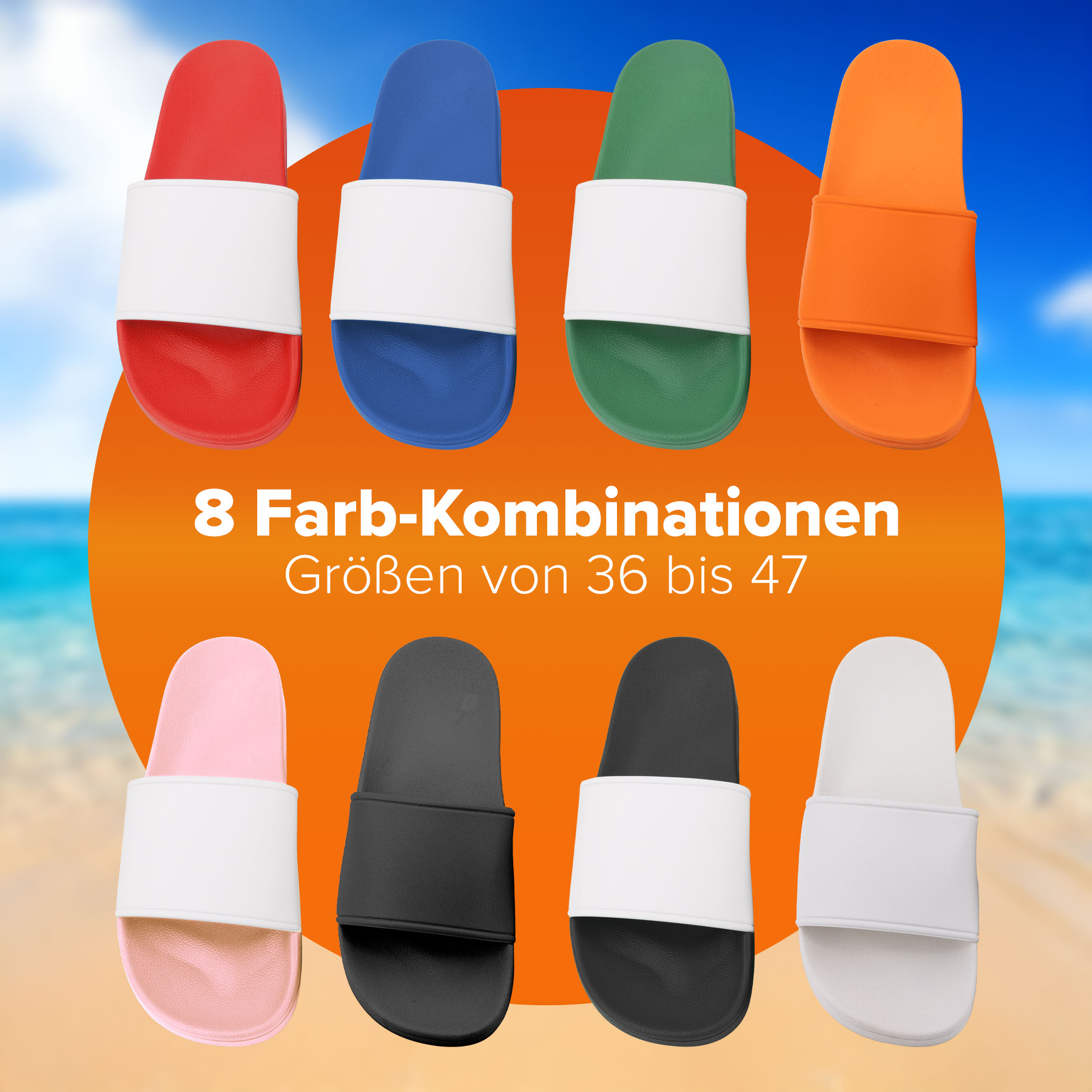 Badelatschen mit Motiv oder individuellem Druck